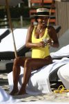 Karrueche Tran Yellow Swimsuit