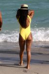 Karrueche Tran Yellow Swimsuit