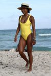 Karrueche Tran Yellow Swimsuit