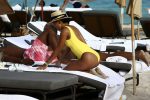 Karrueche Tran Yellow Swimsuit