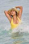 Karrueche Tran Yellow Swimsuit