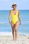 Karrueche Tran Yellow Swimsuit