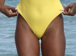 Karrueche Tran Yellow Swimsuit