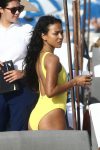 Karrueche Tran Yellow Swimsuit