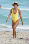 Karrueche Tran Yellow Swimsuit