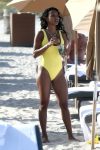 Karrueche Tran Yellow Swimsuit