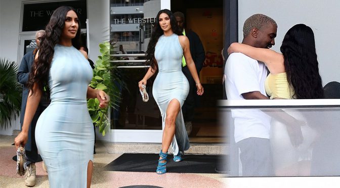 Kim Kardashian – Sexy Braless Candids in Miami