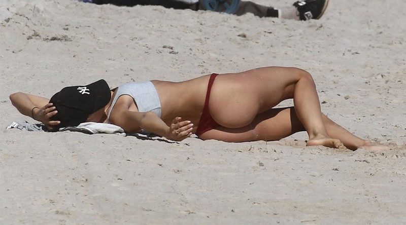 Kimberley Garner – Bikini Thong Candids in Miami