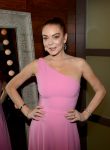 Lindsay Lohan In Pink Dress