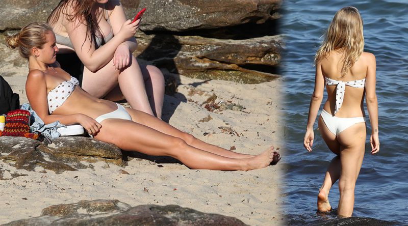 Sailor Brinkley-Cook in Bikini on the Beach in Sydney
