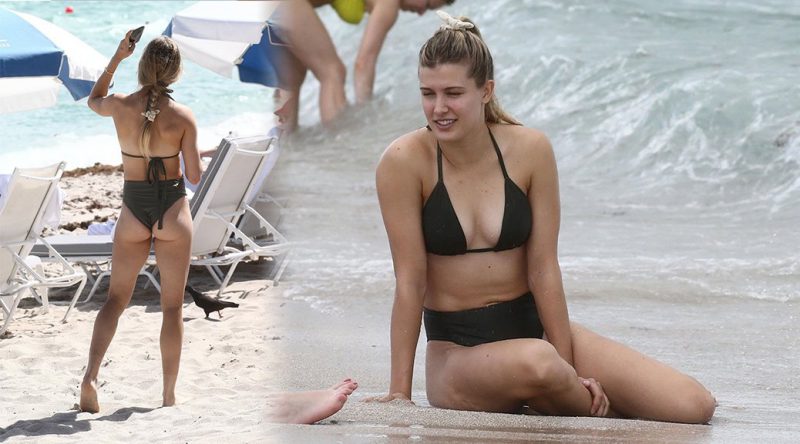 Eugenie Bouchard in Bikini on the beach in Miami