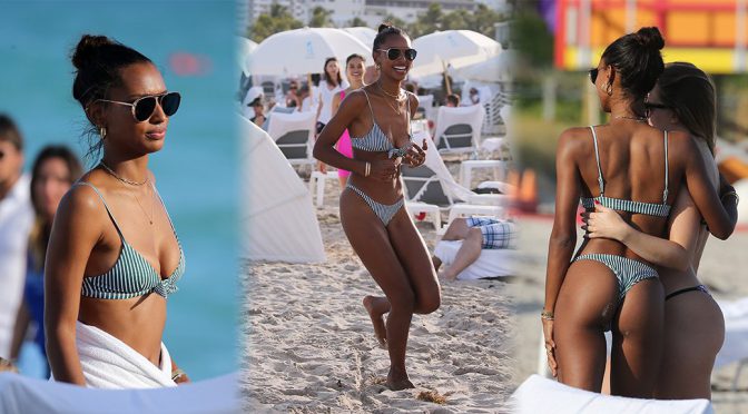 Jasmine Tookes – Bikini Candids in Miami