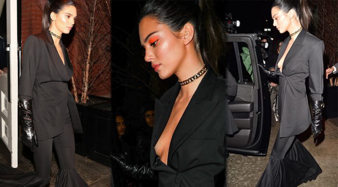 Kendall Jenner – Braless Candids in New York