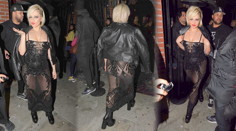 Bebe Rexha – Sexy Sheer Dres in West Hollywood