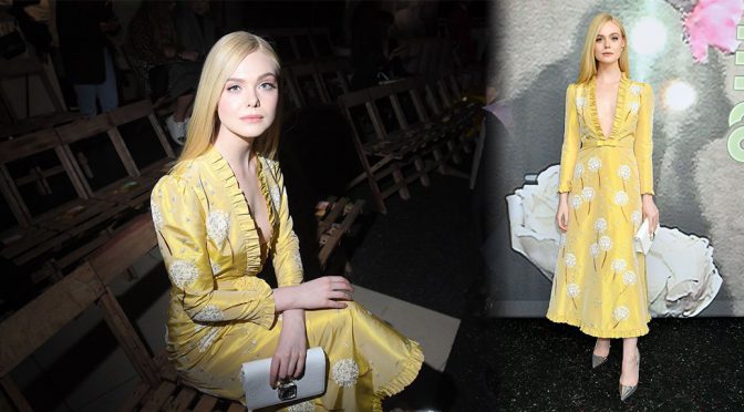Elle Fanning – Miu Miu Fashion Show in Paris
