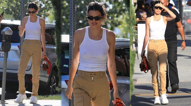 Kendall Jenner – Braless See-Through Candids in West Hollywood