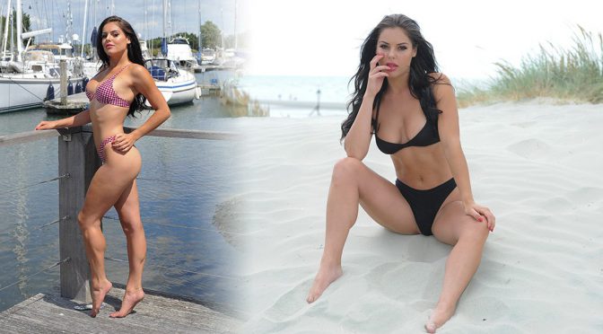 Poppy Haskell – Miss Swimsuit UK 2019 calendar Photoshoot in Crook of Devon