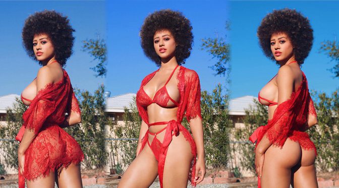 Stormi Maya – Sexy Red Lingerie Photoshoot