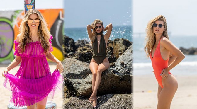 Rachel McCord – Braless See-Through Photoshoot Candids in Venice