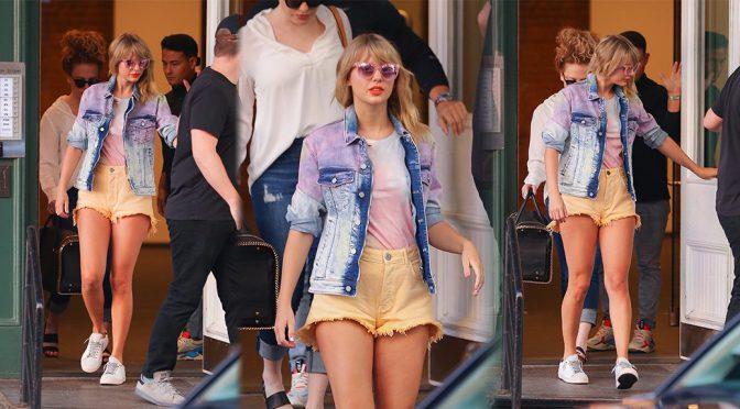 Taylor Swift – Sexy Legs in Shorts in New York