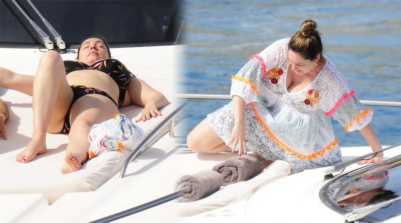 Kelly Brook – Bikini Candids on a yacht in Mallorca