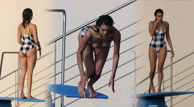 Nina Dobrev – Swimsuit Candids at Hotel du Cap-Eden-Roc in Antibes