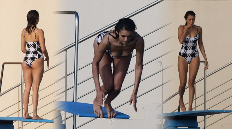Nina Dobrev – Swimsuit Candids at Hotel du Cap-Eden-Roc in Antibes
