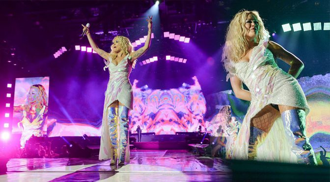 Rita Ora – Sexy Upskirt on Stage in Cardiff