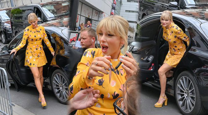 Taylor Swift – Sexy Legs at Radio NRJ studios in Paris