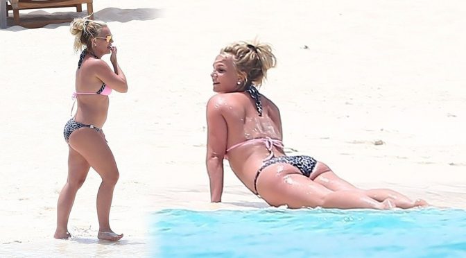 Britney Spears in a Bikini at a Beach in Turks and Caicos