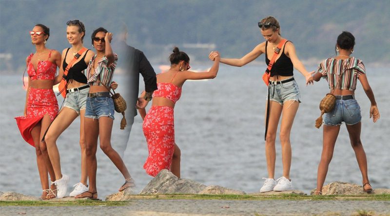 Josephine Skriver, Jasmine Tookes, Lais Ribeiro – Photoshoot Candids in Rio de Janeiro