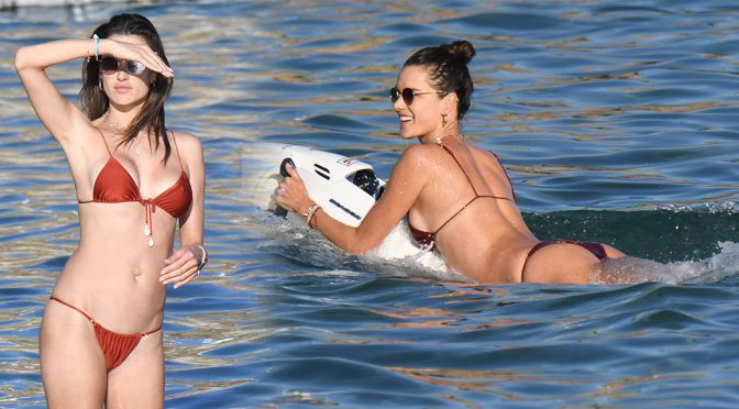 Alessandra- Ambrosio – Bikini Candids at the Beach in Mykonos
