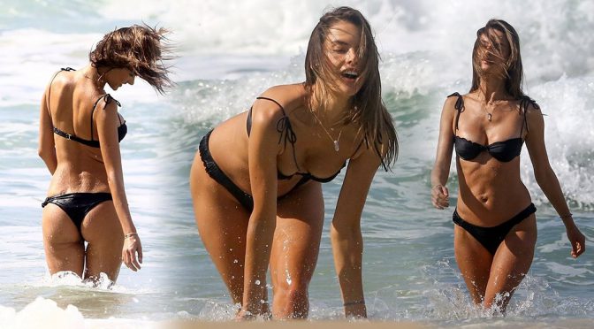 Alessandra Ambrosio – Bikini Candids on the Beach in Porto Alegre