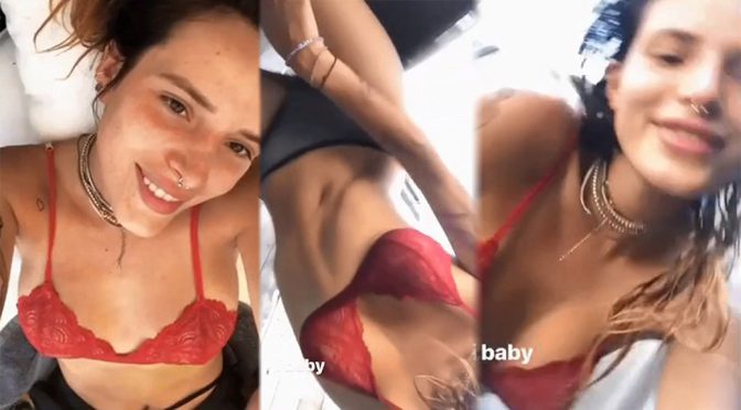 Bella Thorne – Sexy Red Bra Selfie Video