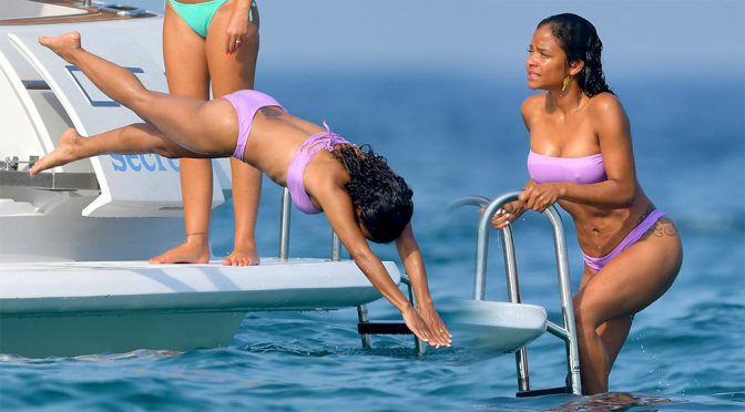 Christina Milian – Bikini Candids on a Yacht in France