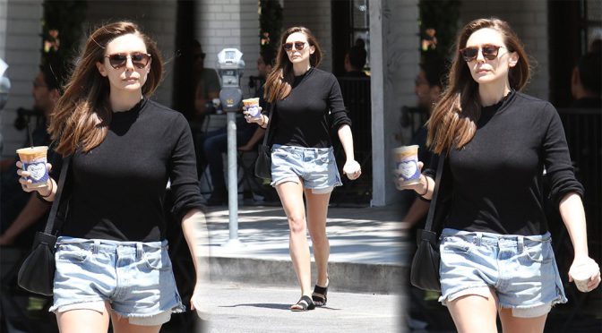 Elizabeth Olsen – Sexy Candids at Alfred’s in Studio City