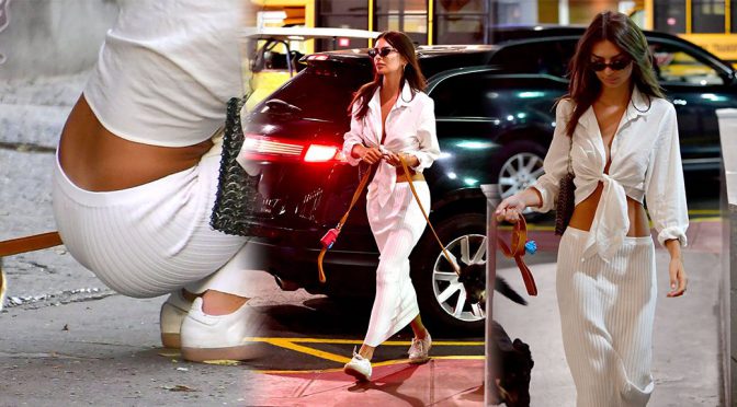Emily Ratajkowski – Braless Candids in New York