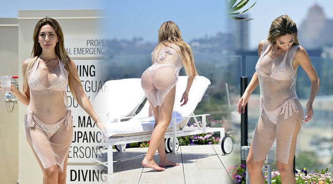 Farrah Abraham in a Bikini at the Waldorf Astoria pool in Los Angeles