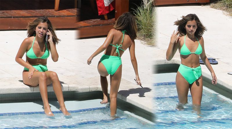 Isabela Moner in a Bikini by Pool in Miami