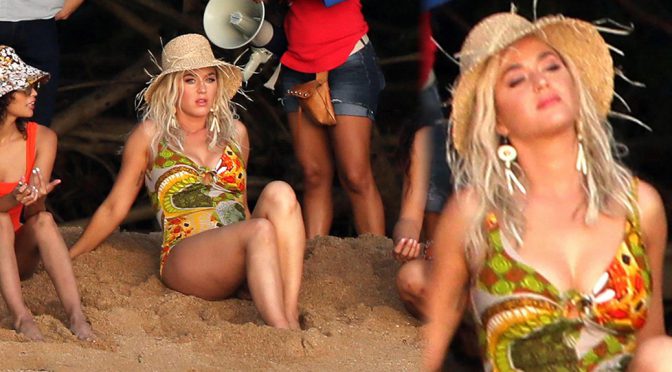 Katy Perry in a Swimsuit at Music VIdeo Shoot in Hawaii