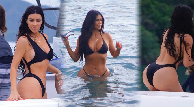 Kim Kardashian – Bikini candids in Costa Rica