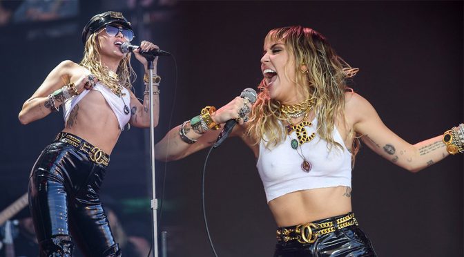 Miley Cyrus – Performs Braless on the Pyramid Stage at Glastonbury Festival