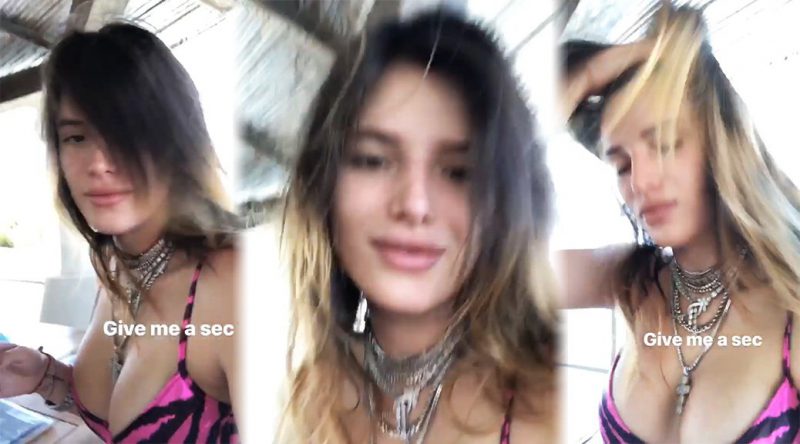 Bella Thorne – Pink Bikini Top Video