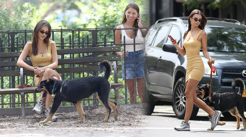 Emily Ratajkowski – Sexy Yellow Dress in New York