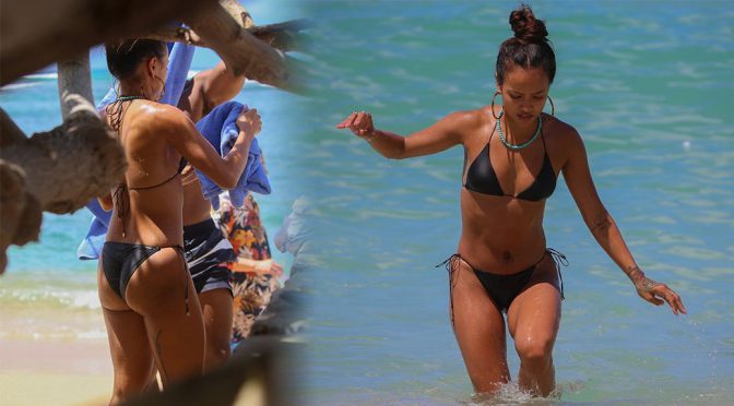 Karrueche Tran – Bikini Candids in Miami