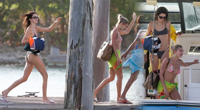 Kendall Jenner – Bikini Candids on a Boat in Jamaica