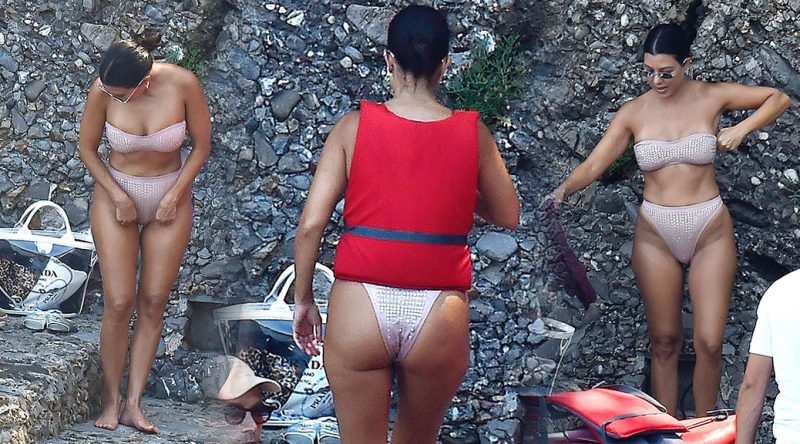 Kourtney Kardashian – Bikini Candids in Portofino