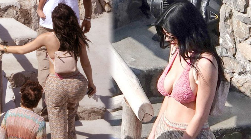 Kylie Jenner – Bikini Top Candids in Capri