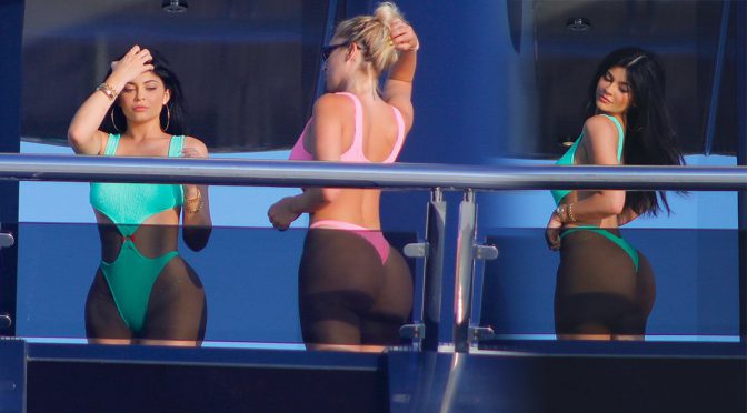 Kylie Jenner in Sexy Swimsuit on a Yacht in Saint-Tropez