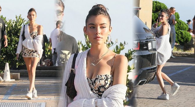 Madison Beer – Leggy and Cleavage at Nobu  in Malibu